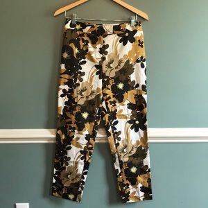 Equipment | floral lightweight cotton cropped trousers. Size 6. Funky, retro